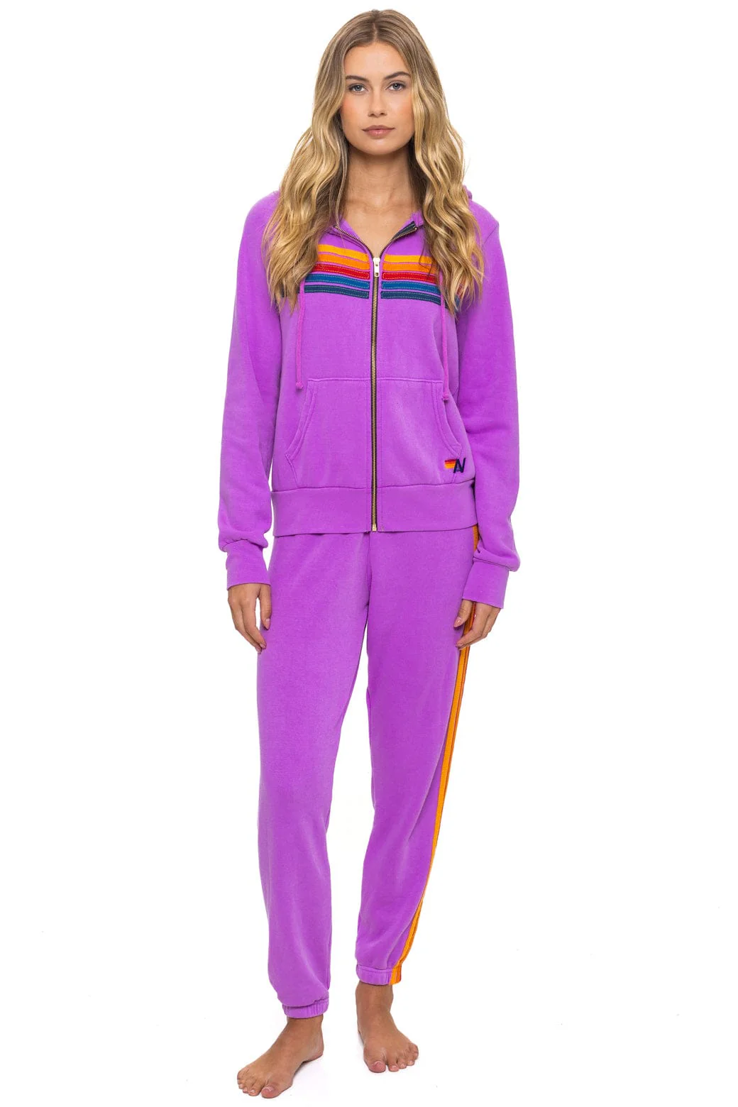 5 STRIPE HOODIE - NEON PURPLE - Image 7