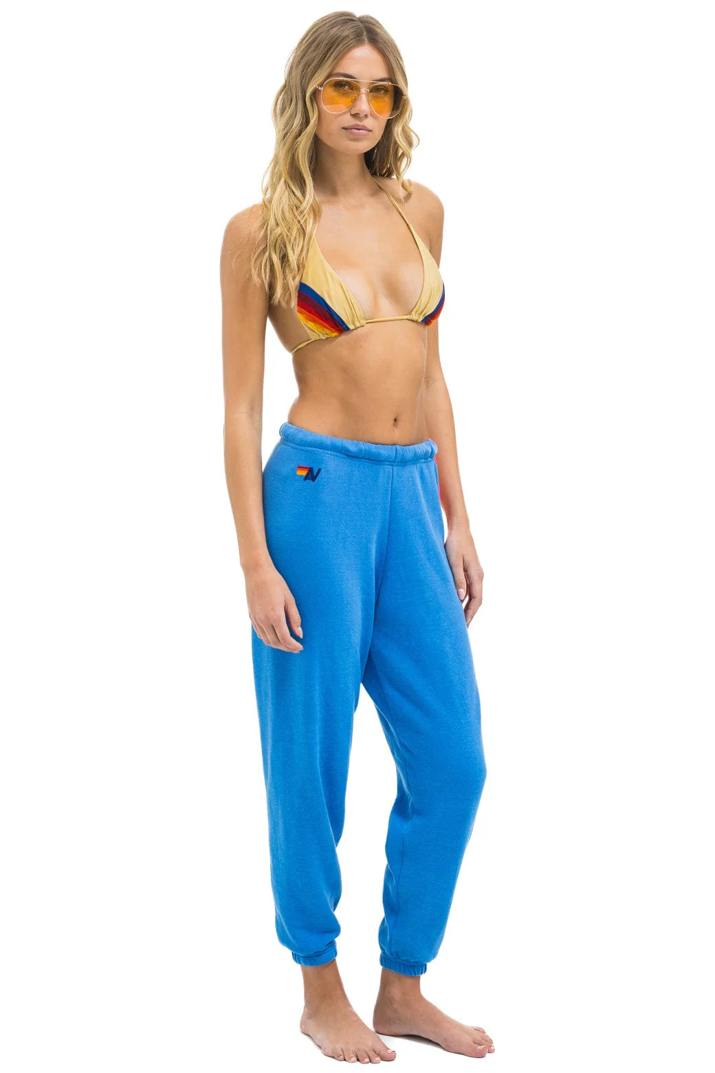 5 STRIPE SWEATPANTS - COBALT // NEON - Image 3