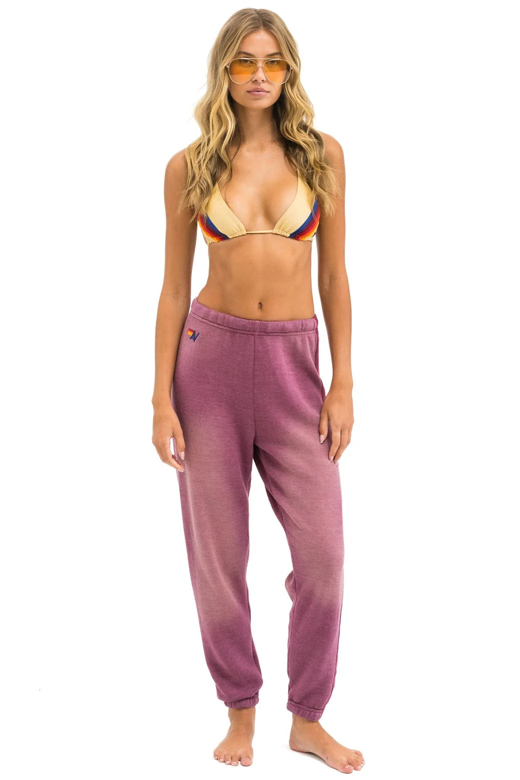 5 STRIPE SWEATPANTS - FADED BERRY - Image 3