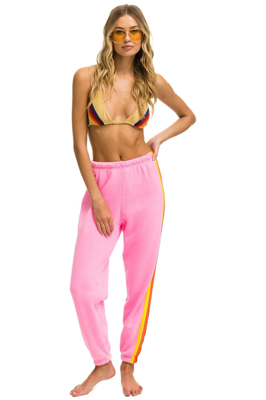 5 STRIPE SWEATPANTS - NEON PINK // YELLOW // PURPLE - Image 2