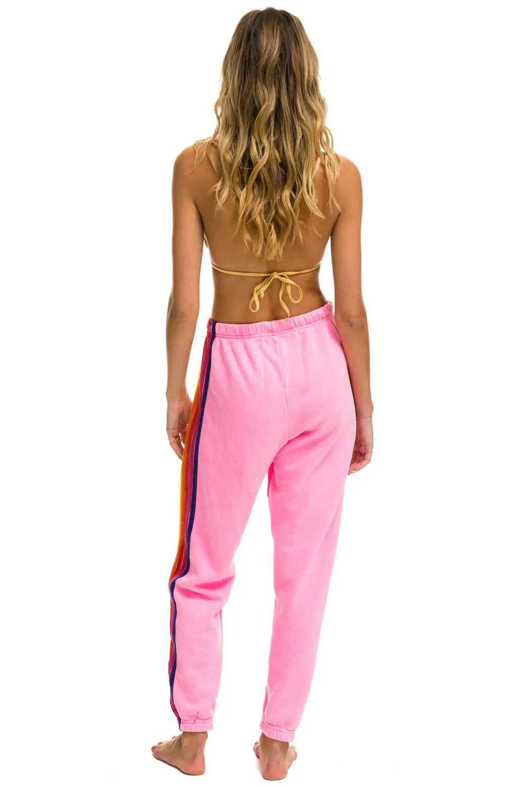 5 STRIPE SWEATPANTS - NEON PINK // YELLOW // PURPLE - Image 3