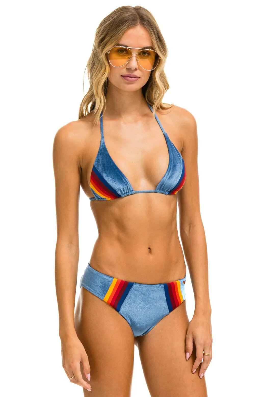 5 STRIPE VELVET SCRUNCH BIKINI BOTTOM - ISLANDA - Image 3