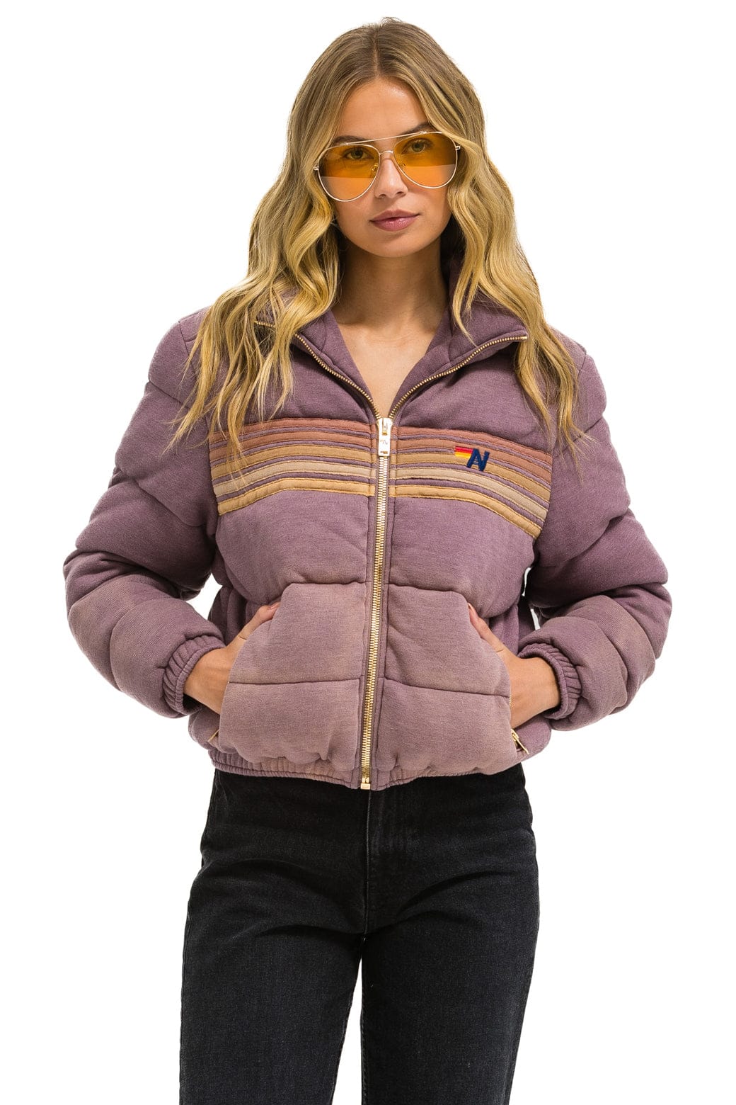 5 STRIPE FADED APRES JACKET - FADED MOCHA - Image 3