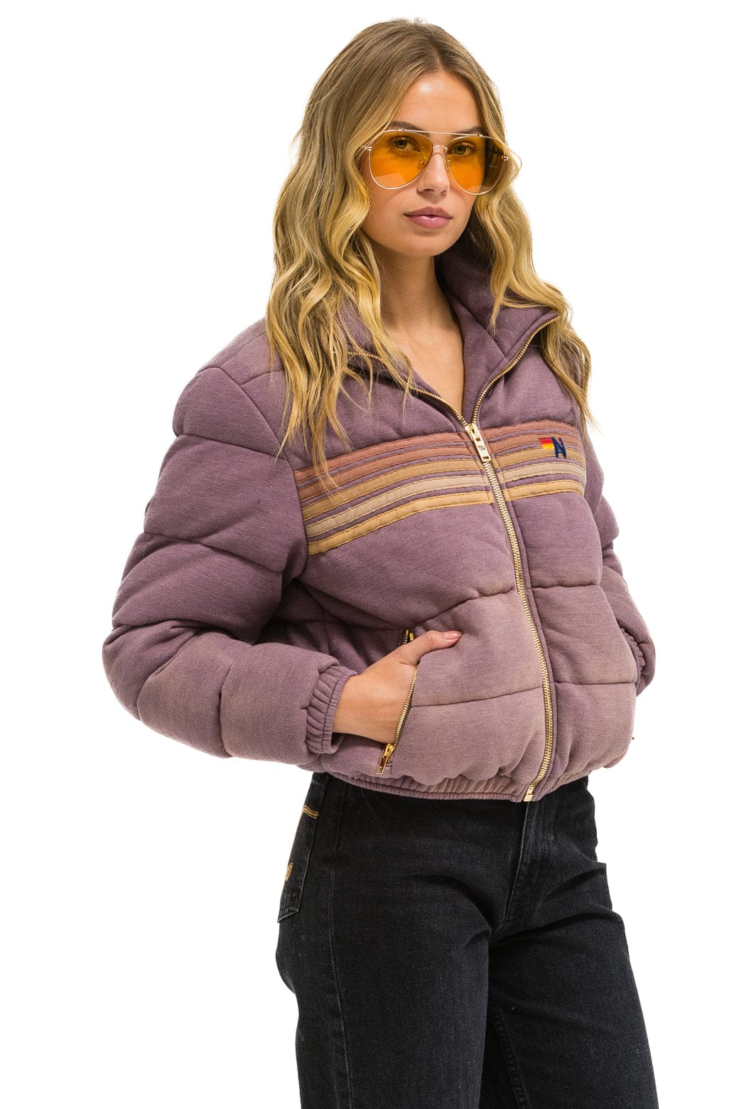 5 STRIPE FADED APRES JACKET - FADED MOCHA - Image 6