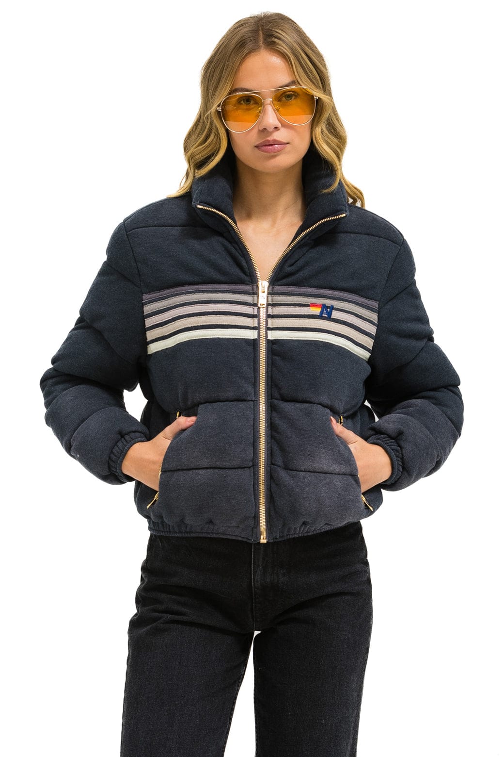 5 STRIPE FADED APRES JACKET - FADED SMOKE - Image 3