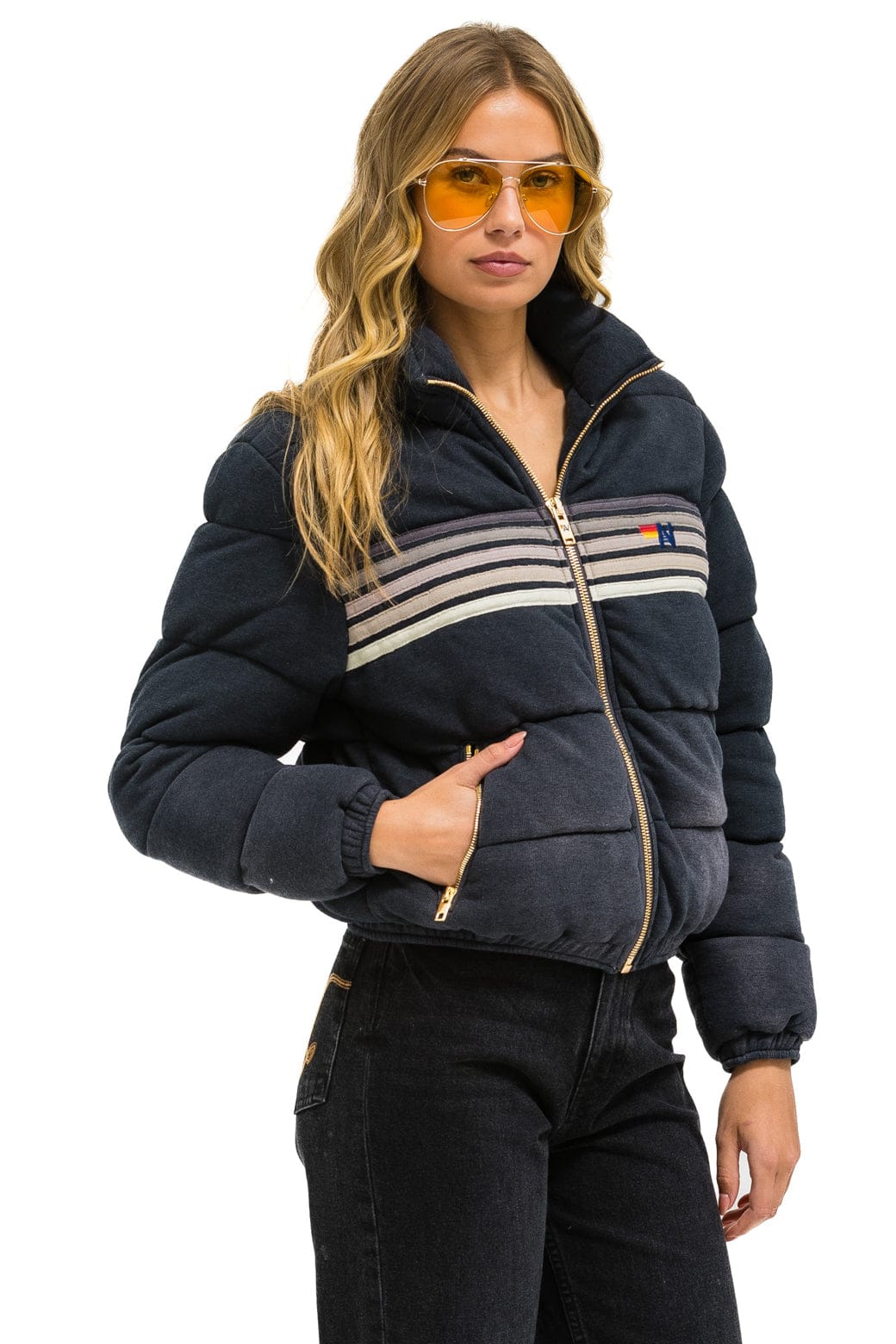 5 STRIPE FADED APRES JACKET - FADED SMOKE - Image 6
