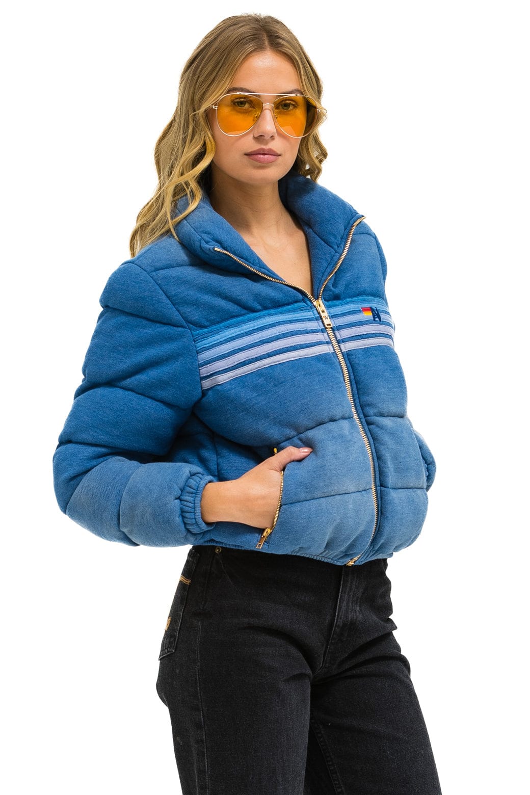 5 STRIPE FADED APRES JACKET - FADED WATER - Image 3