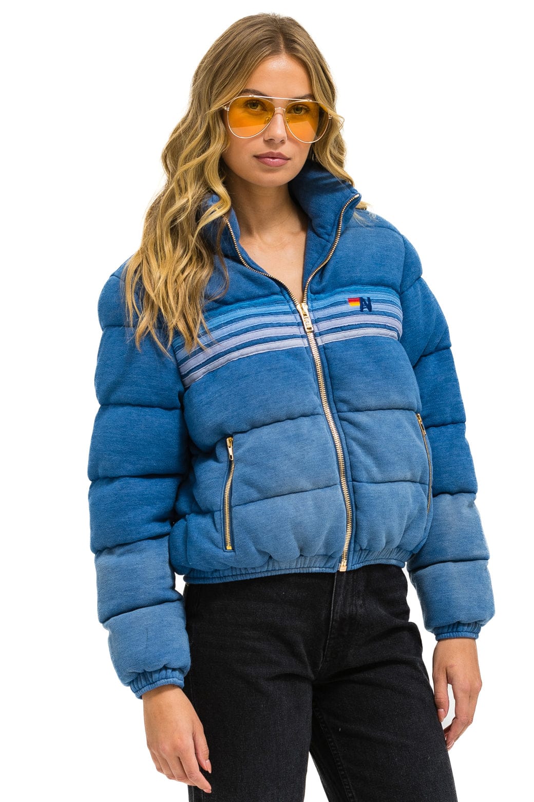 5 STRIPE FADED APRES JACKET - FADED WATER - Image 5