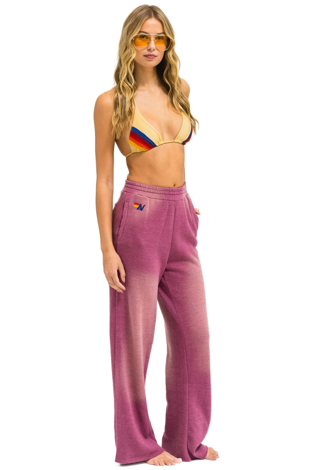 AN 3D WIDE LEG POCKET SWEATPANTS - FADED BERRY - Image 3