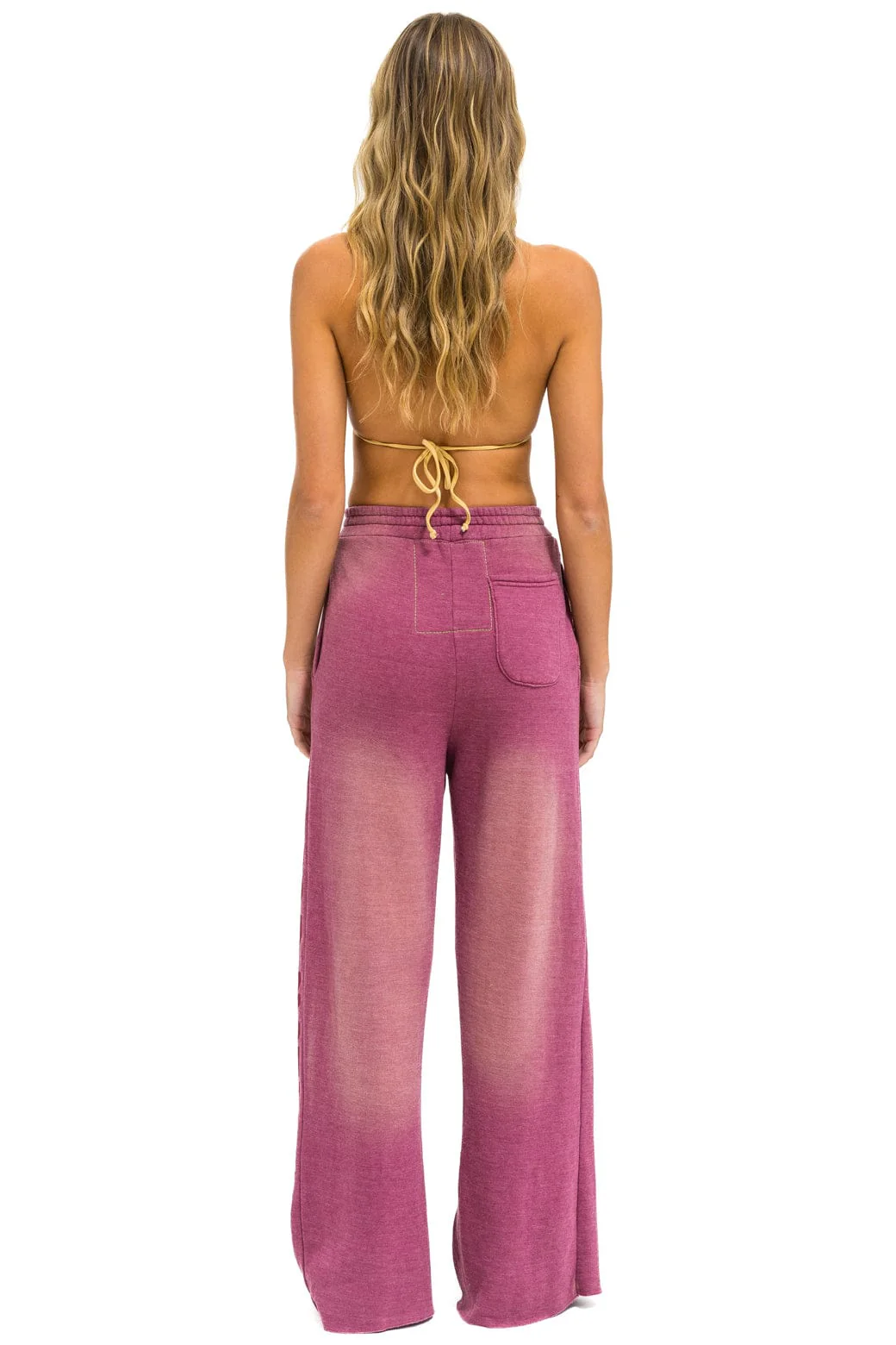 AN 3D WIDE LEG POCKET SWEATPANTS - FADED BERRY - Image 4