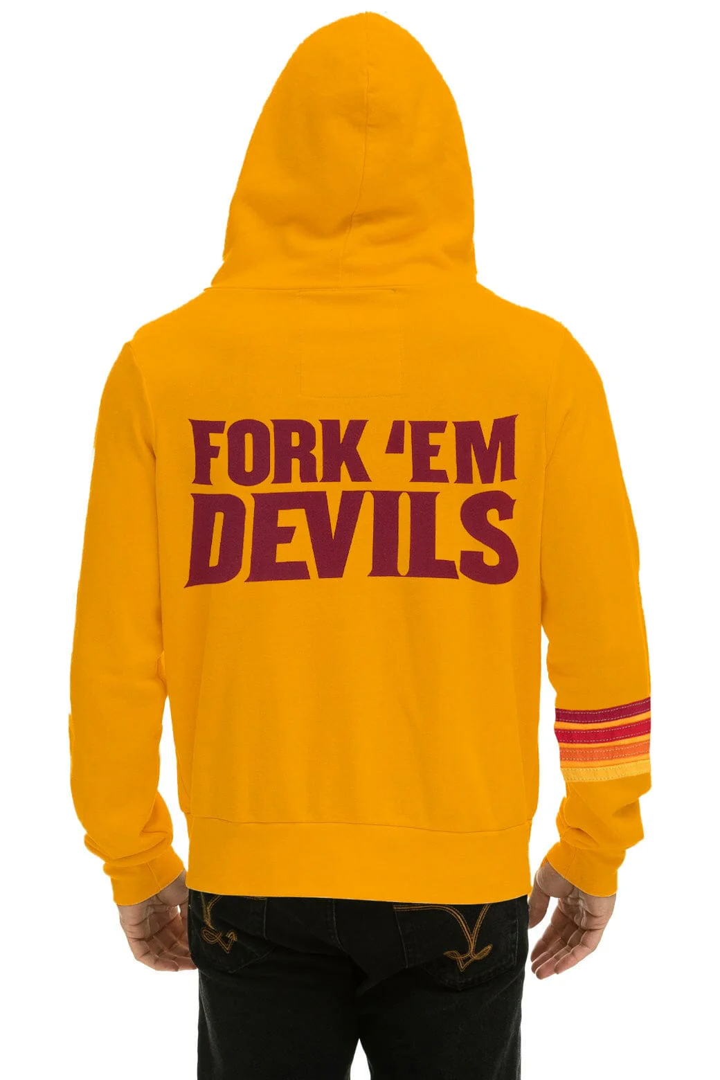ASU FORK 'EM DEVILS ZIP HOODIE - GOLD - Image 4