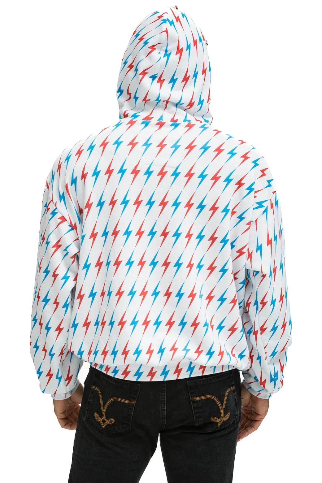 AVIATOR BOLT W/ BOLT EMBROIDERY RELAXED PULLOVER HOODIE - WHITE // USA - Image 8