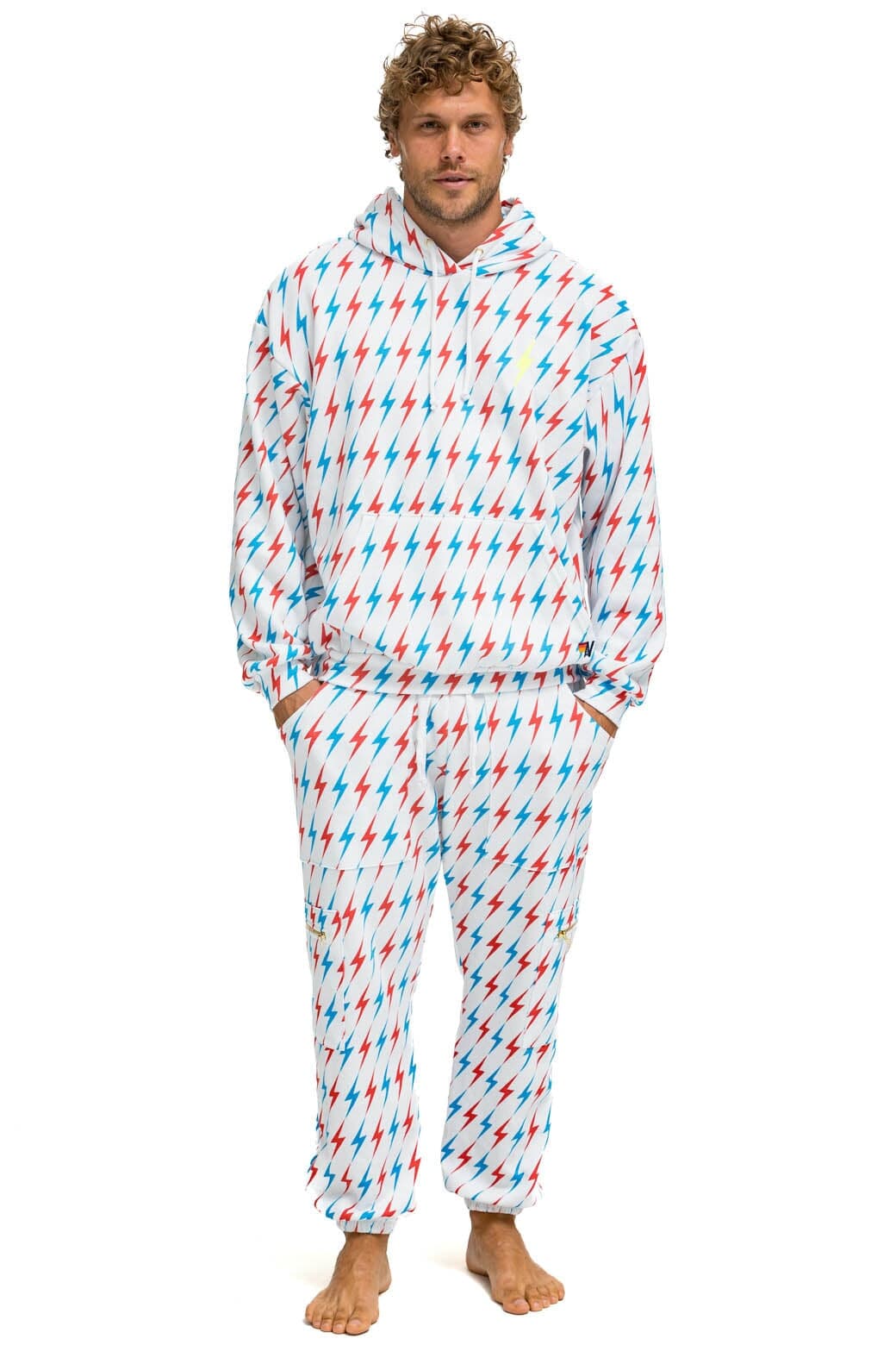 AVIATOR BOLT EMBROIDERY SWEATPANTS - WHITE // USA - Image 6