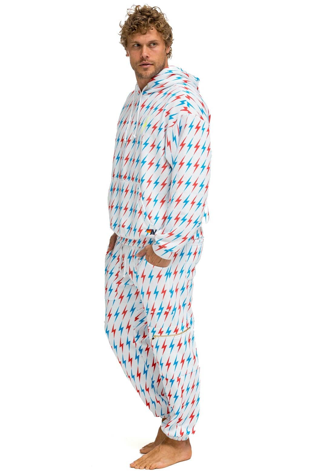 AVIATOR BOLT EMBROIDERY SWEATPANTS - WHITE // USA - Image 7