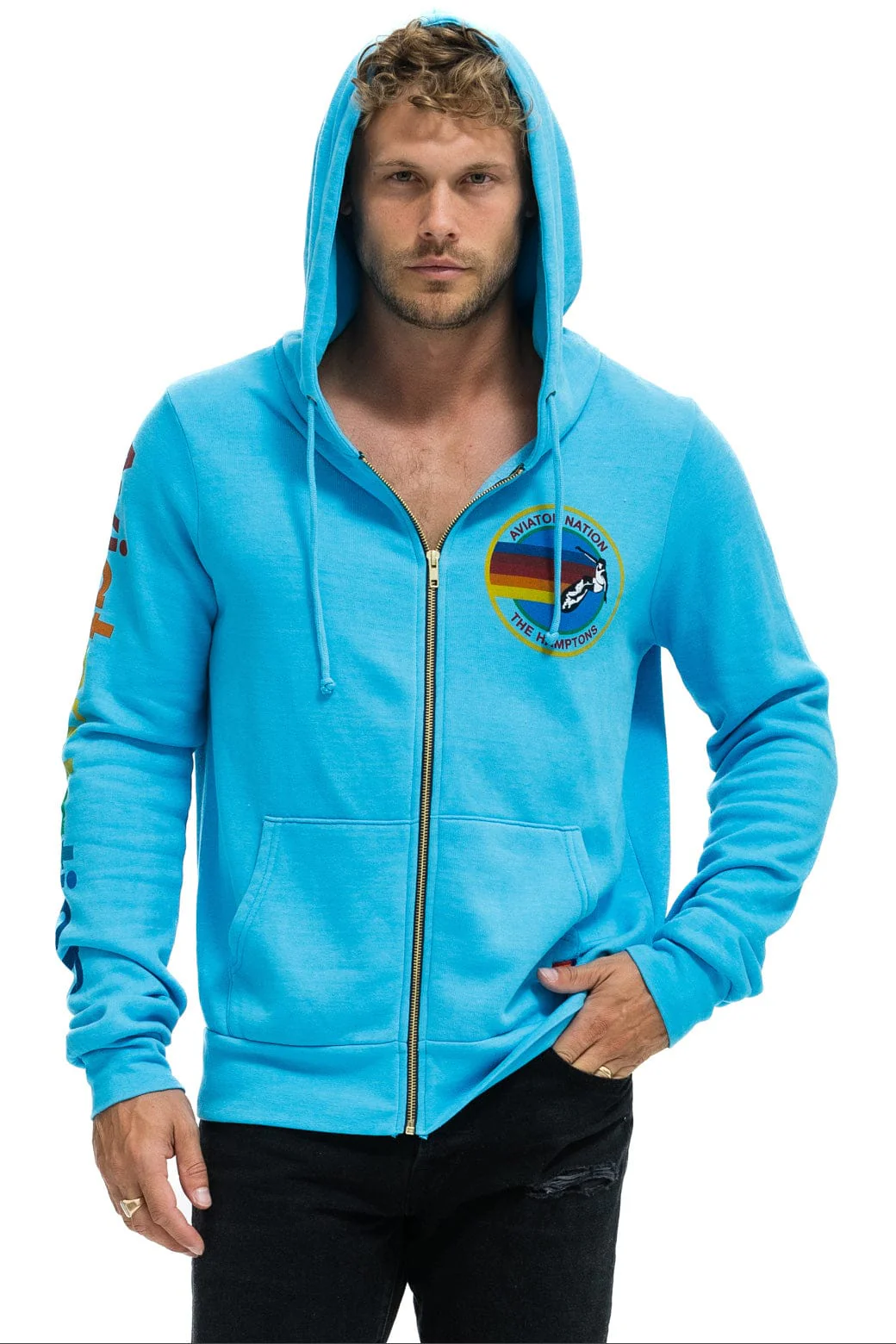 AVIATOR NATION HAMPTONS HOODIE - NEON BLUE - Image 2