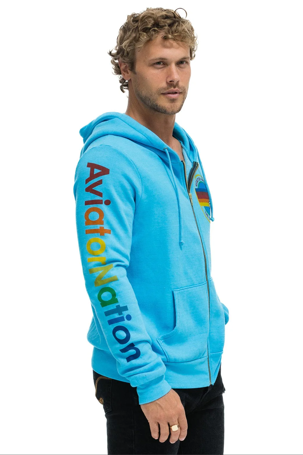 AVIATOR NATION HAMPTONS HOODIE - NEON BLUE - Image 4