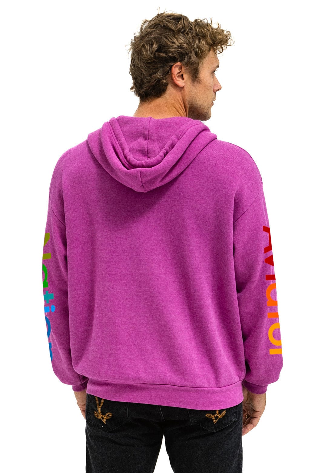 AVIATOR NATION HAMPTONS RELAXED ZIP HOODIE - MAGENTA - Image 4