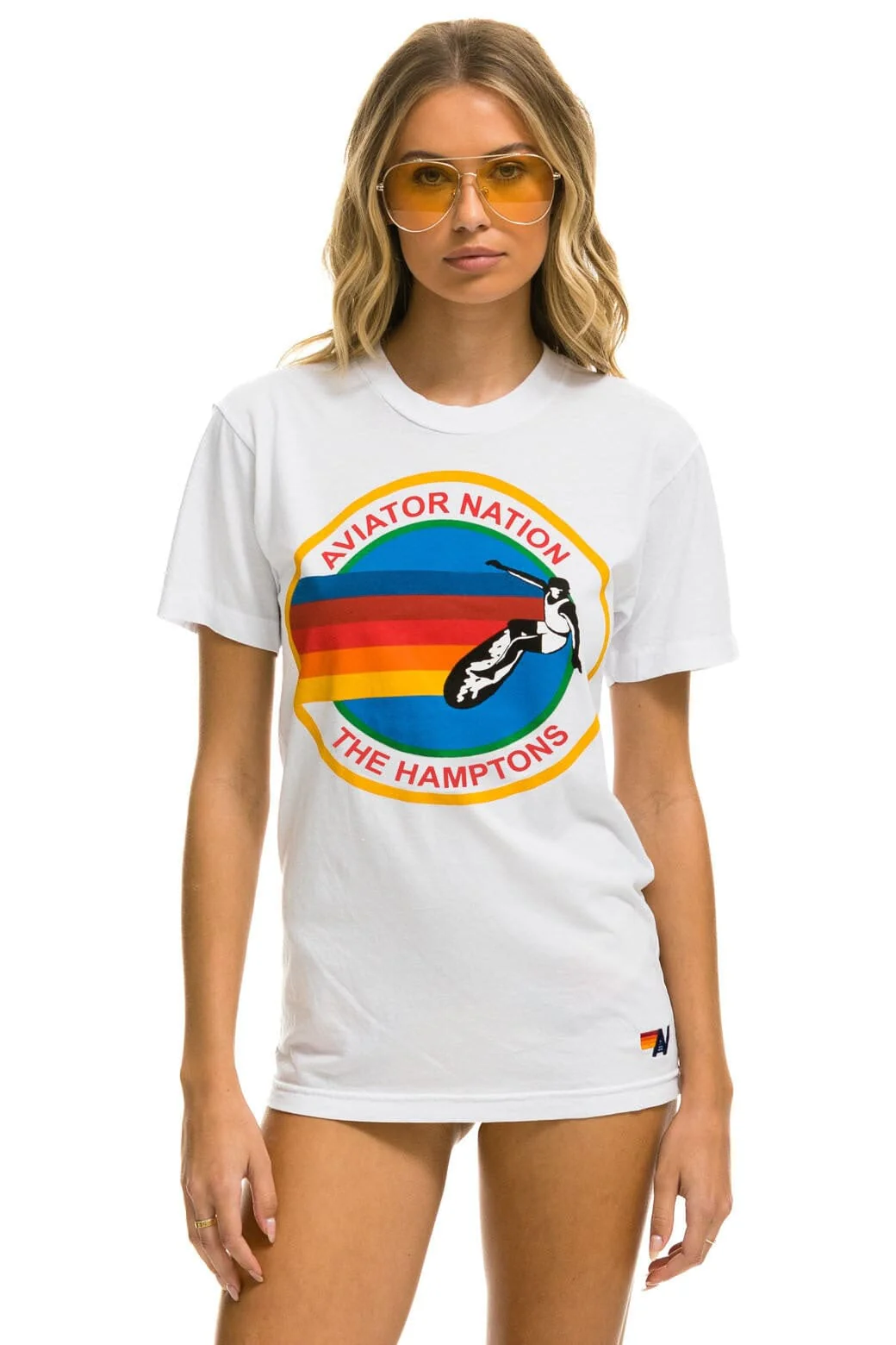 AVIATOR NATION HAMPTONS UNISEX CREW TEE - WHITE - Image 2
