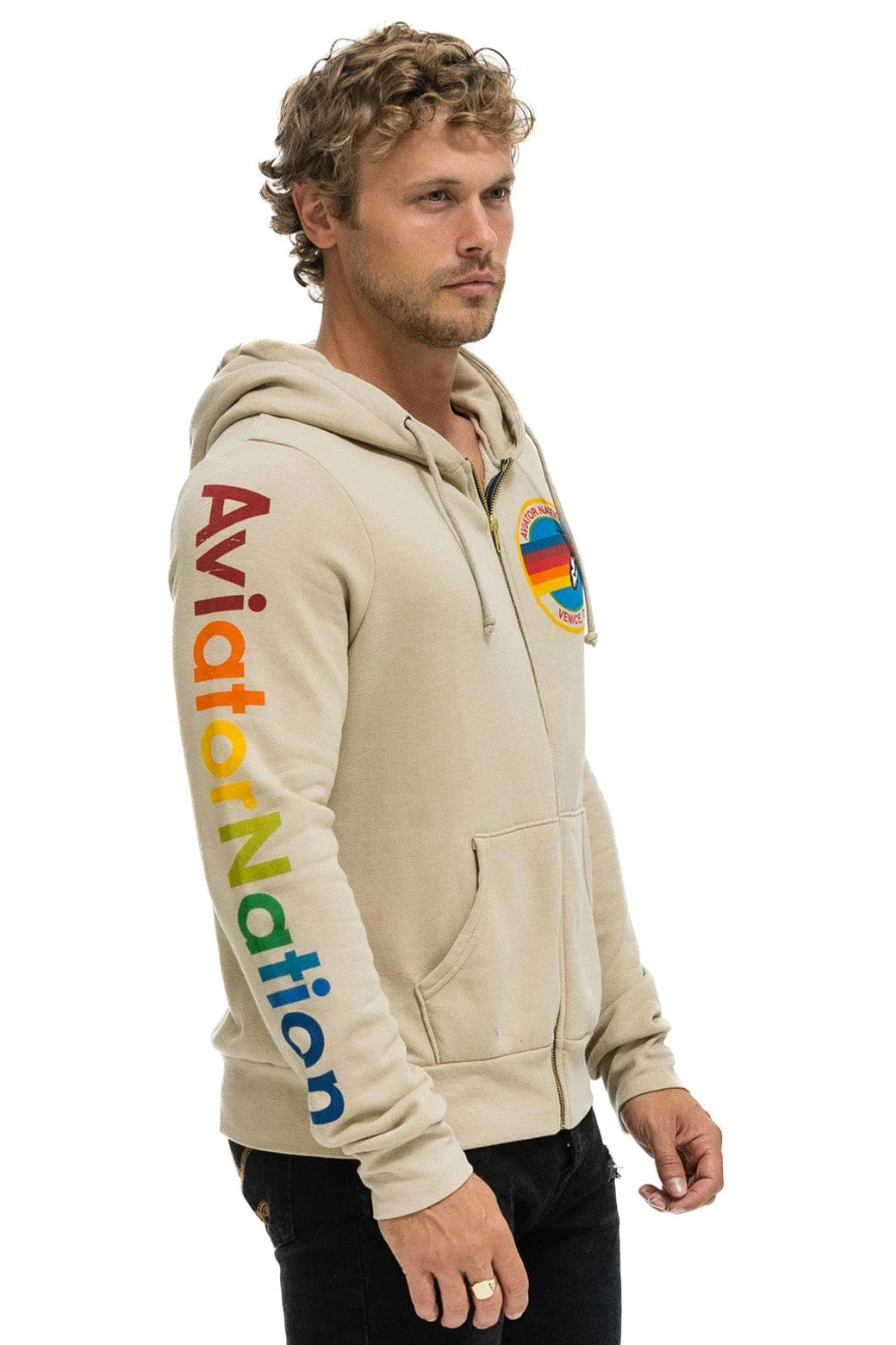 AVIATOR NATION HOODIE - SAND - Image 4