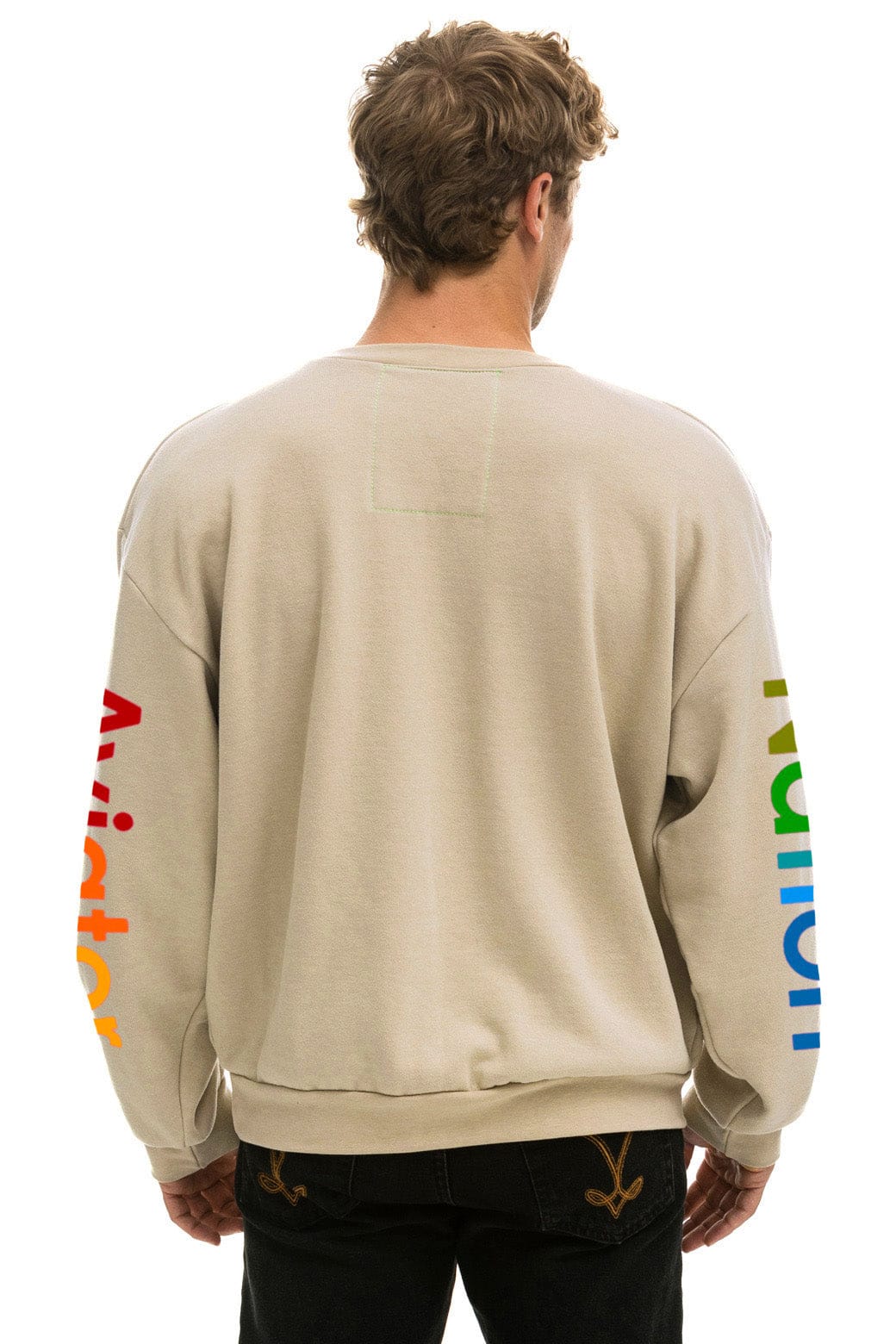 AVIATOR NATION LAGUNA BEACH RELAXED CREW SWEATSHIRT - SAND - Image 4