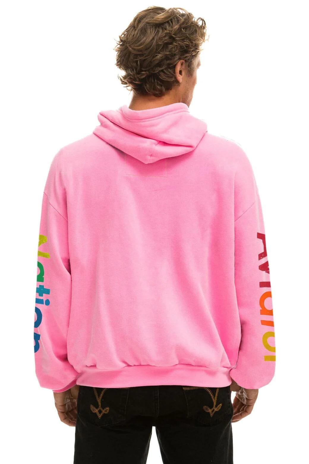 AVIATOR NATION LAGUNA BEACH RELAXED PULLOVER HOODIE - NEON PINK - Image 4