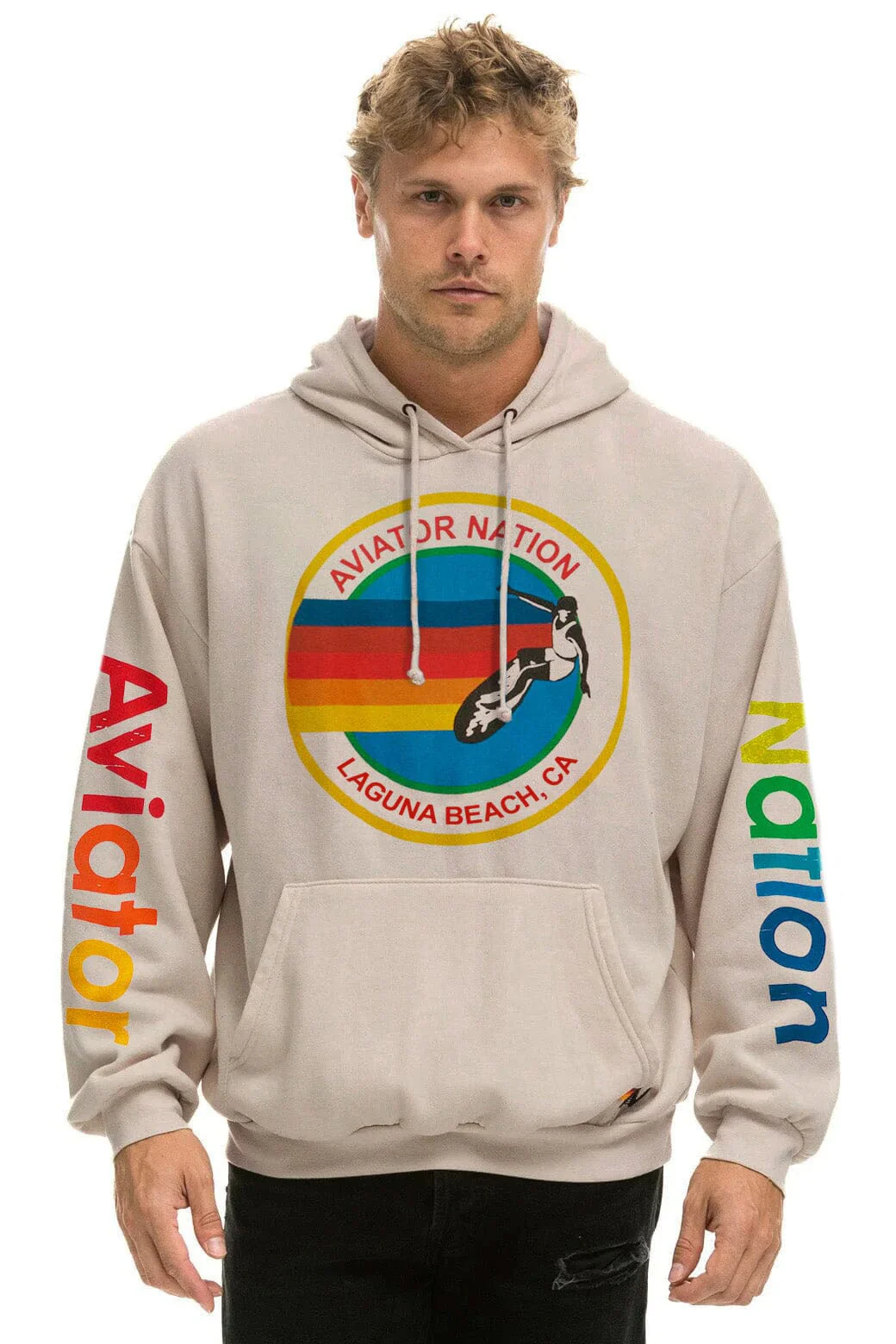 AVIATOR NATION LAGUNA BEACH RELAXED PULLOVER HOODIE - SAND - Image 2
