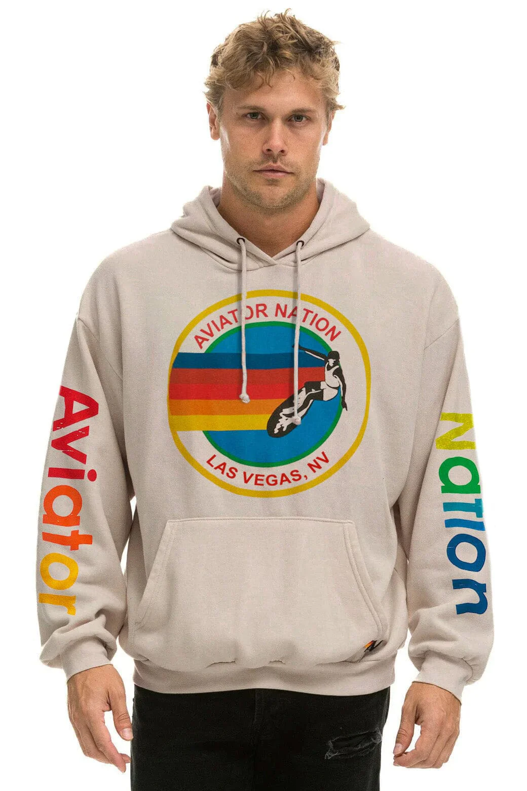 AVIATOR NATION LAS VEGAS RELAXED PULLOVER HOODIE - SAND - Image 2