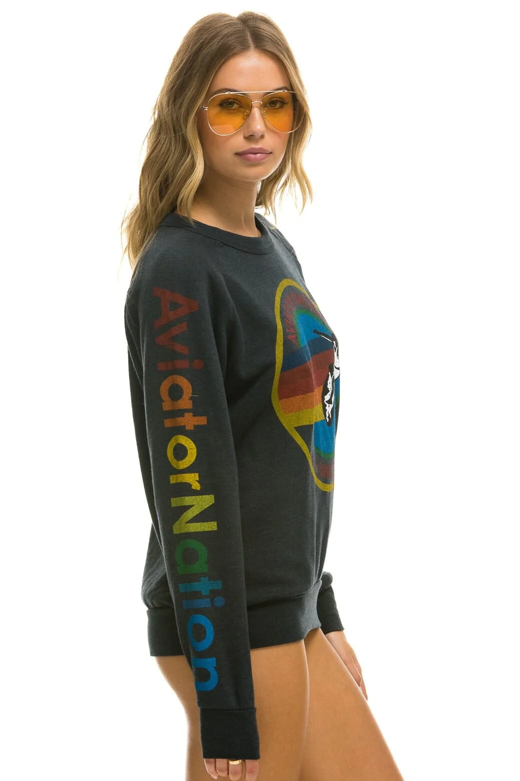 AVIATOR NATION MALIBU CREW SWEATSHIRT - CHARCOAL - Image 3
