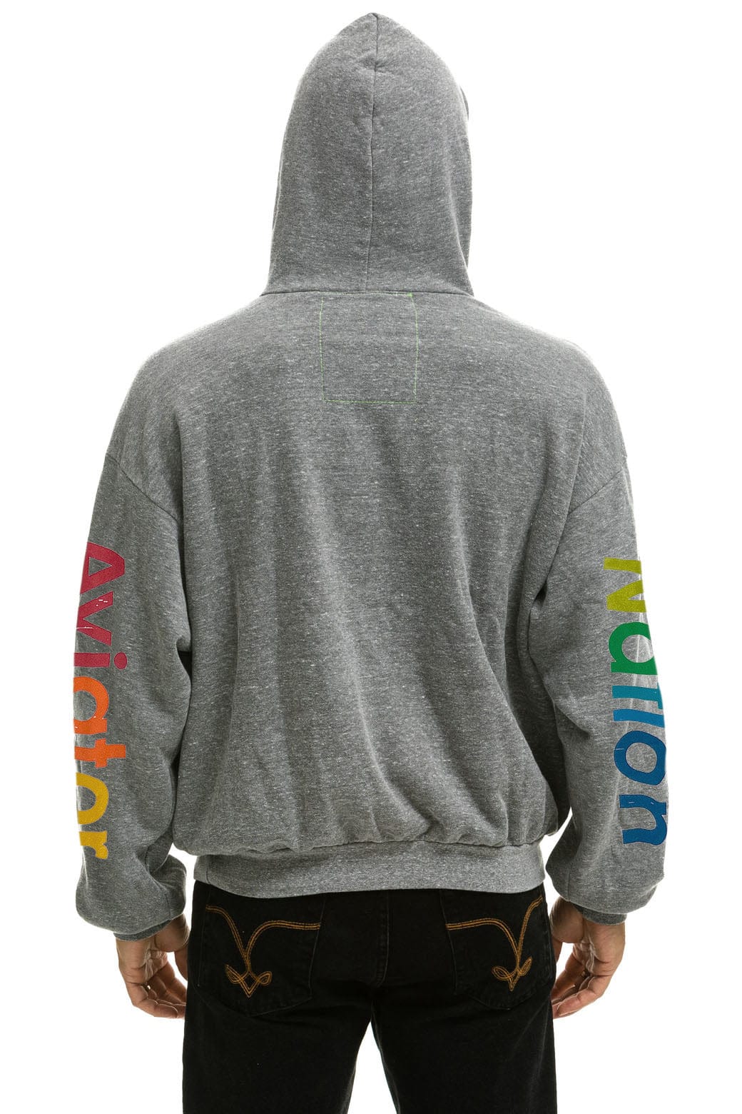 AVIATOR NATION MALIBU RELAXED PULLOVER HOODIE - HEATHER GREY - Image 4