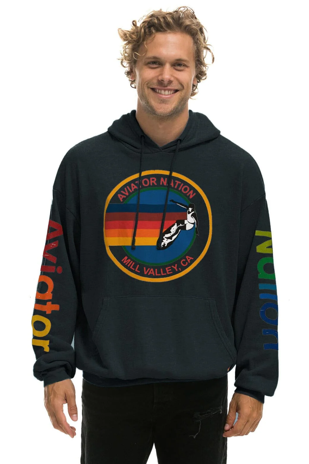 AVIATOR NATION MILL VALLEY RELAXED PULLOVER HOODIE - CHARCOAL - Image 2