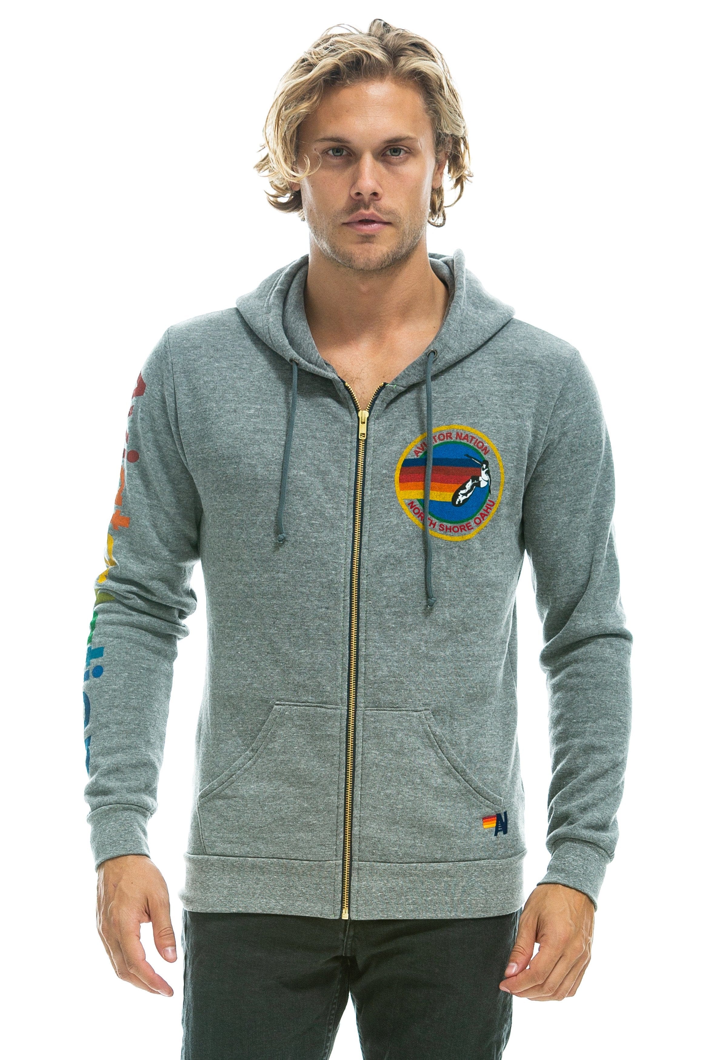 AVIATOR NATION NORTH SHORE HOODIE - HEATHER GREY - Image 2
