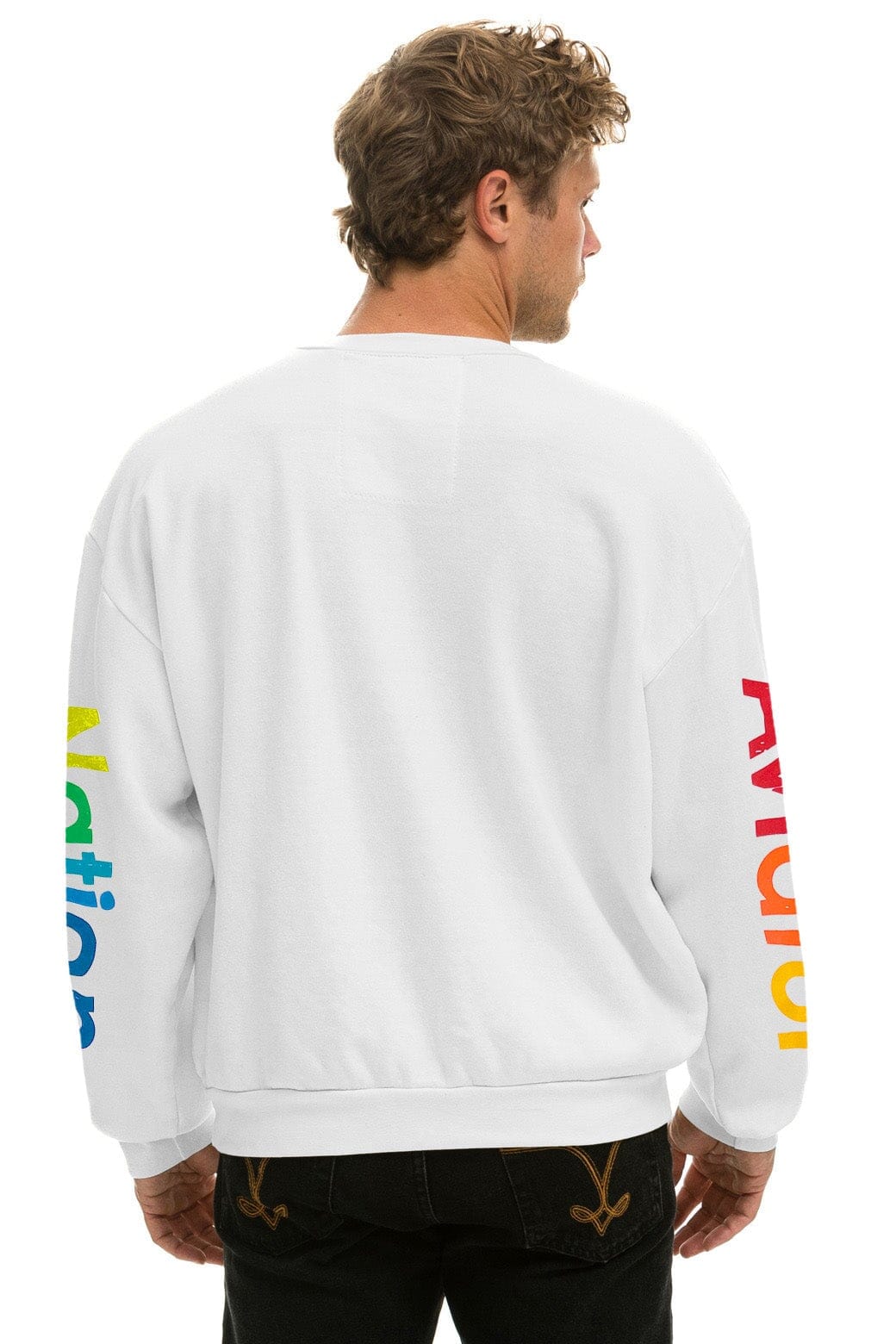 AVIATOR NATION RELAXED CREW SWEATSHIRT - WHITE - Image 4