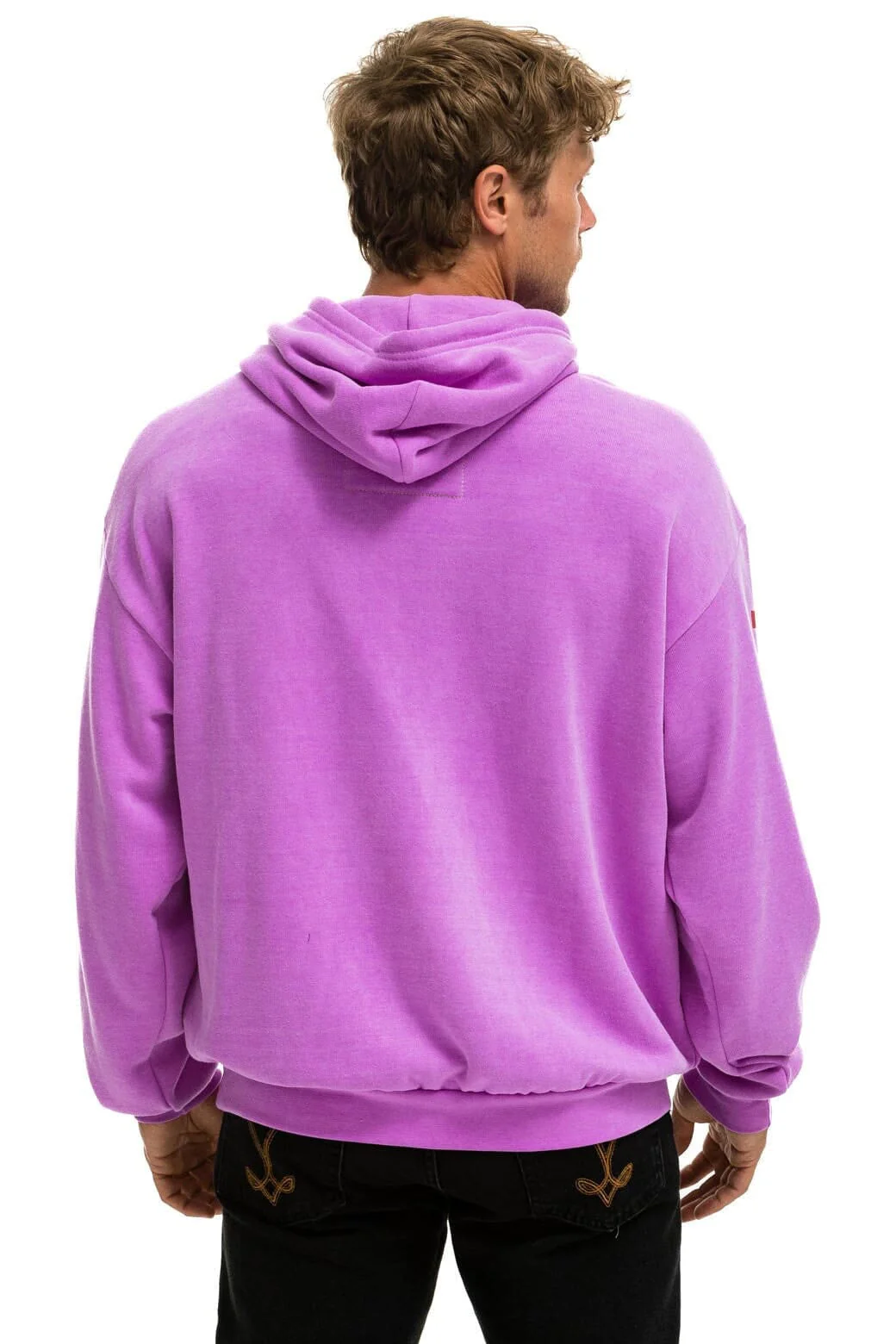 AVIATOR NATION SAN FRANCISCO RELAXED PULLOVER HOODIE - NEON PURPLE - Image 4