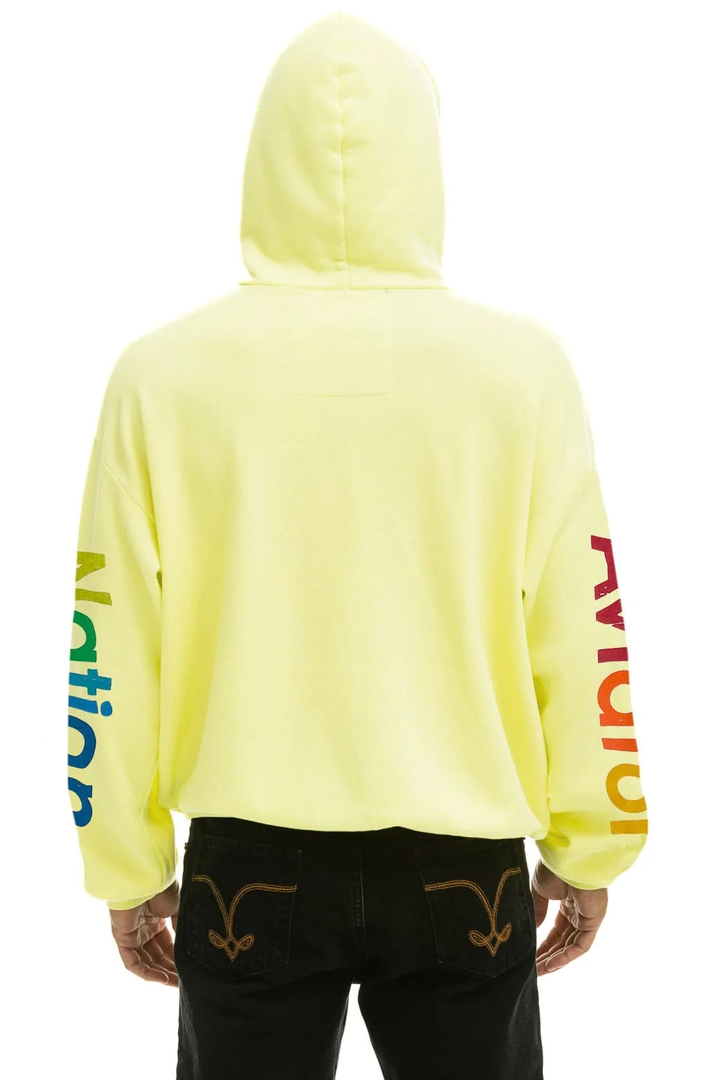 AVIATOR NATION VAIL RELAXED PULLOVER HOODIE - NEON YELLOW - Image 4