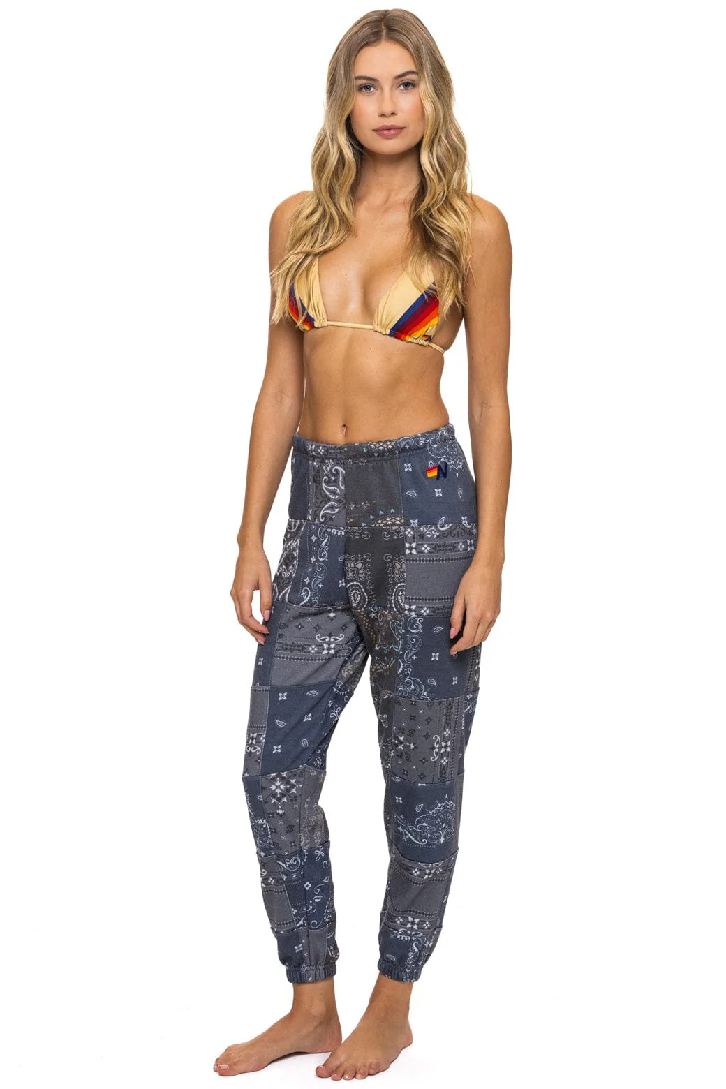 BANDANA QUILTED SWEATPANTS - CHARCOAL - Image 3