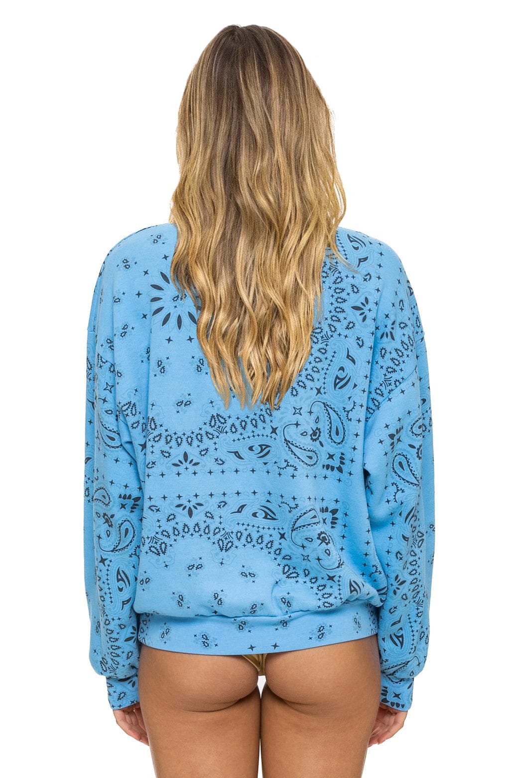 BANDANA RELAXED CREW SWEATSHIRT - SKY - Image 3