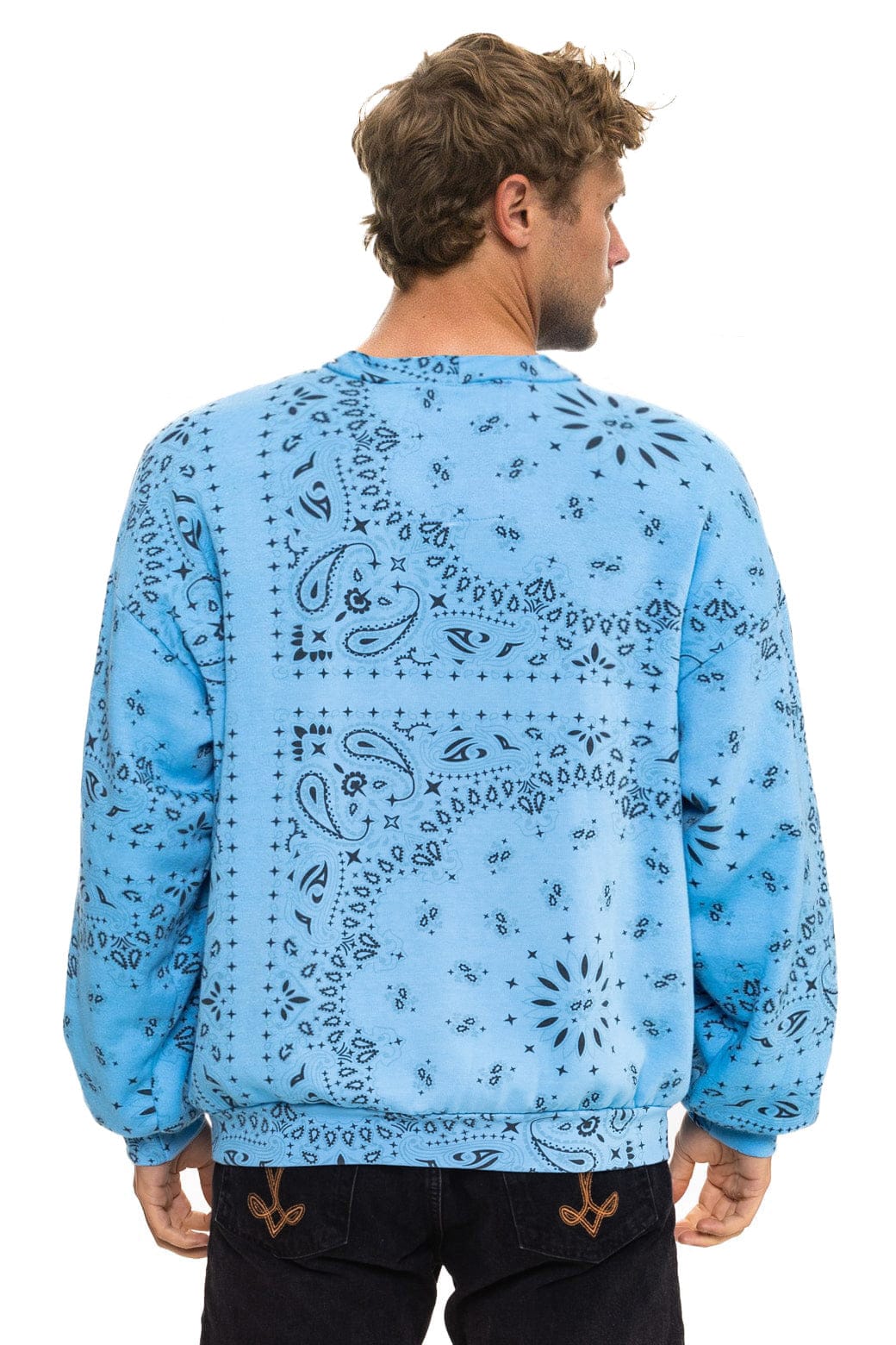 BANDANA RELAXED CREW SWEATSHIRT - SKY - Image 4