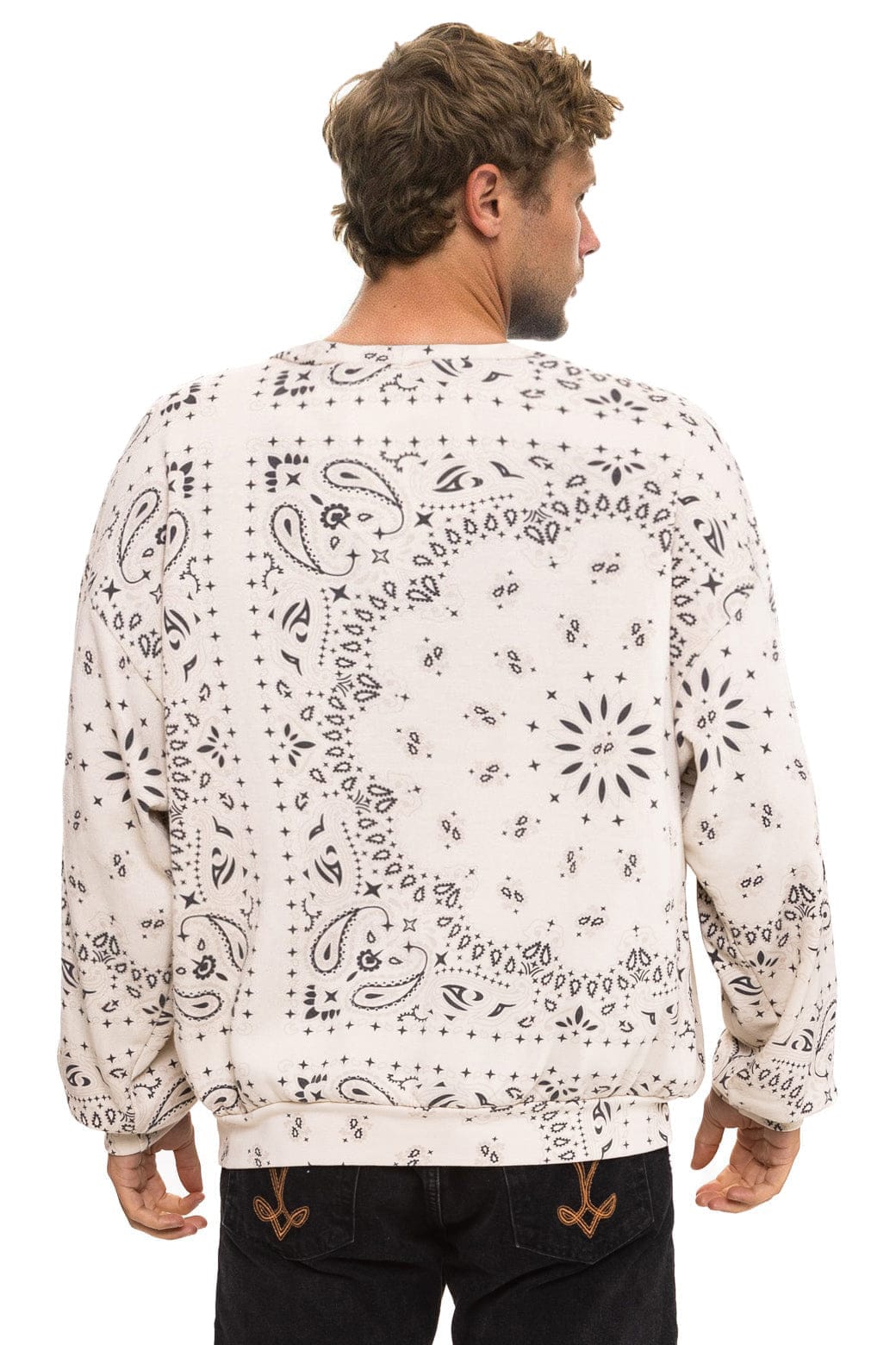 BANDANA RELAXED CREW SWEATSHIRT - VINTAGE WHITE - Image 4