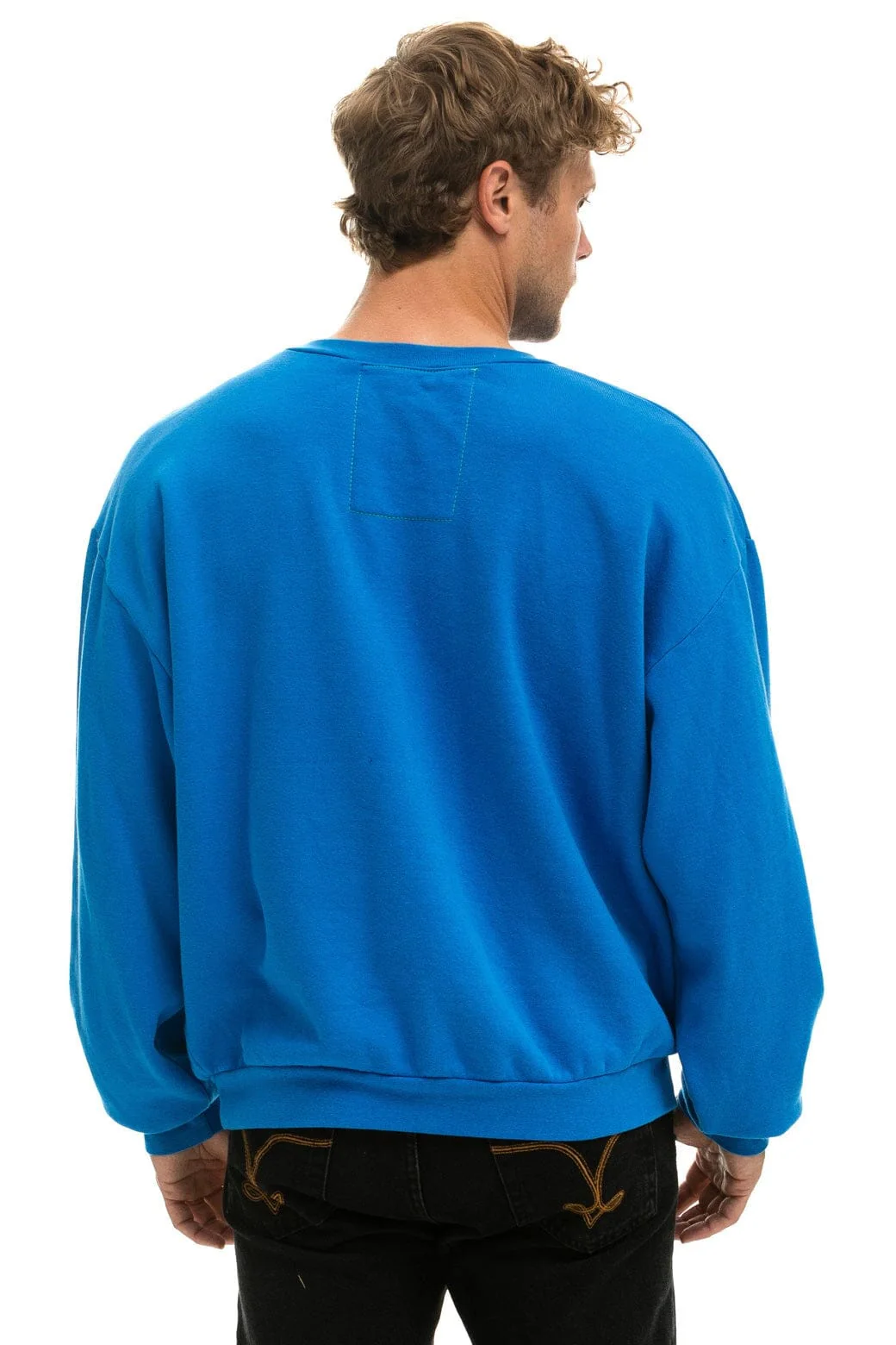 BOLT GRADIENT RELAXED CREW SWEATSHIRT - OCEAN // RAINBOW - Image 6