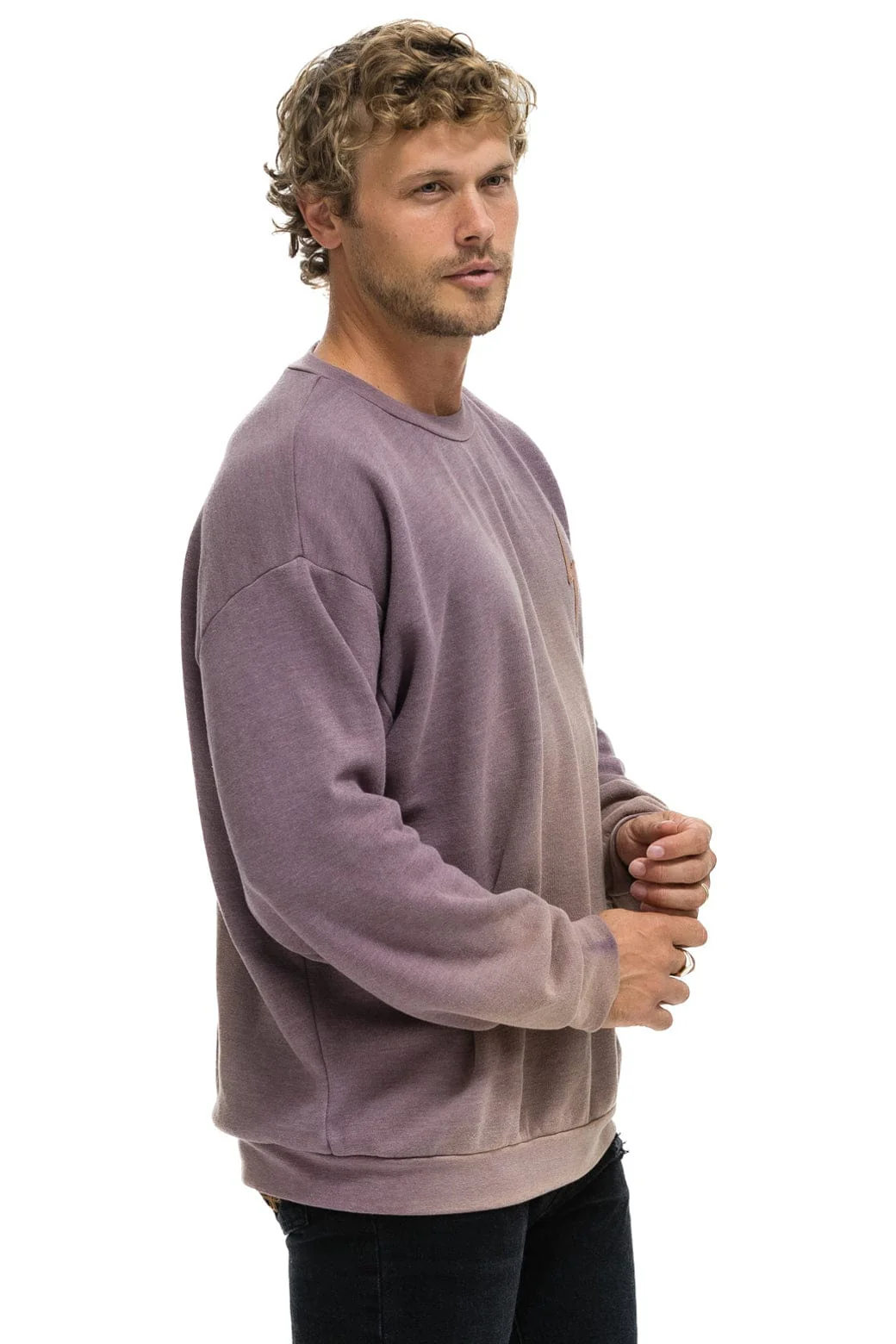 BOLT STITCH 2 RELAXED CREW SWEATSHIRT - FADED MOCHA - Image 6