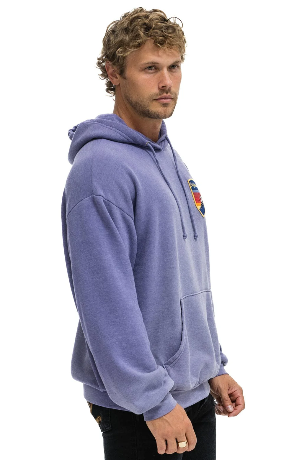 CALIFORNIA SKIER PATCH PULLOVER RELAXED HOODIE - FADED GRAPE - Image 8
