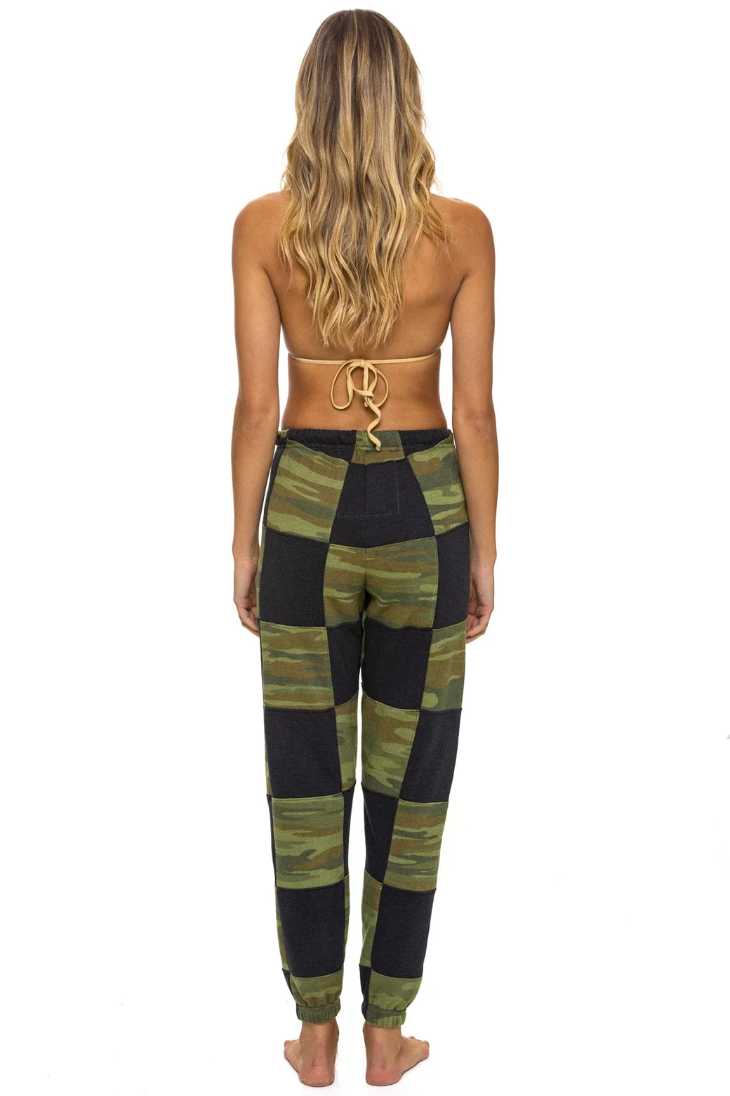 CHECK QUILTED SWEATPANTS - SMOKE // CAMO - Image 4