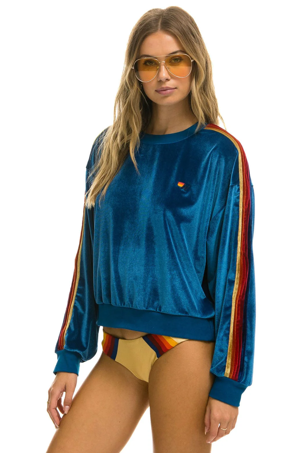 CLASSIC VELVET RELAXED SWEATSHIRT - VINTAGE BLUE - Image 3