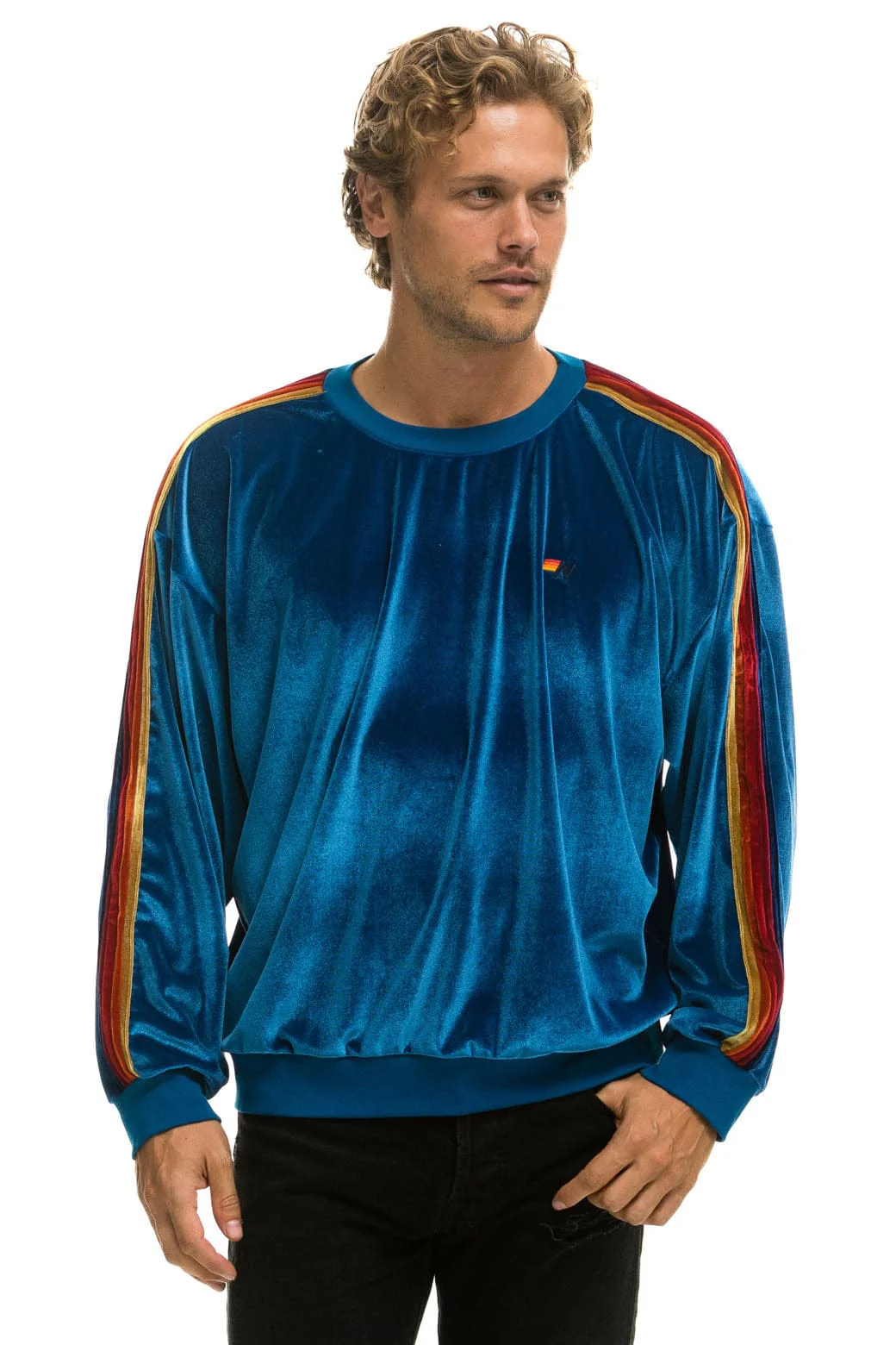 CLASSIC VELVET RELAXED SWEATSHIRT - VINTAGE BLUE - Image 4