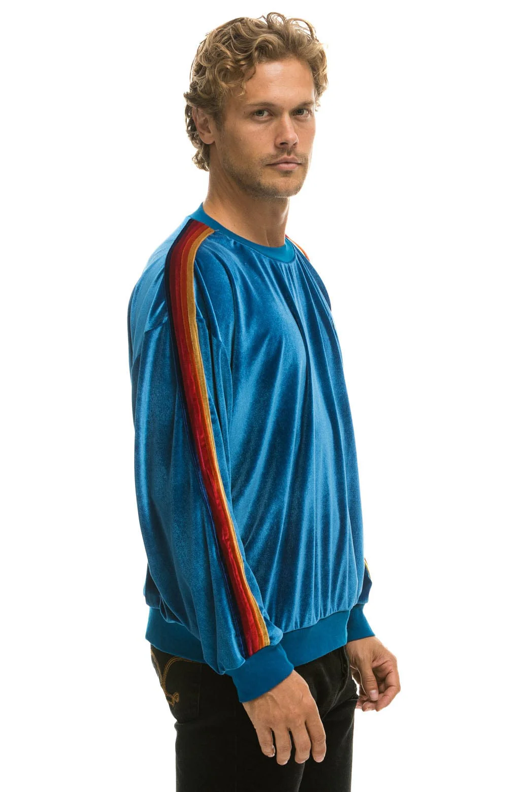 CLASSIC VELVET RELAXED SWEATSHIRT - VINTAGE BLUE - Image 6