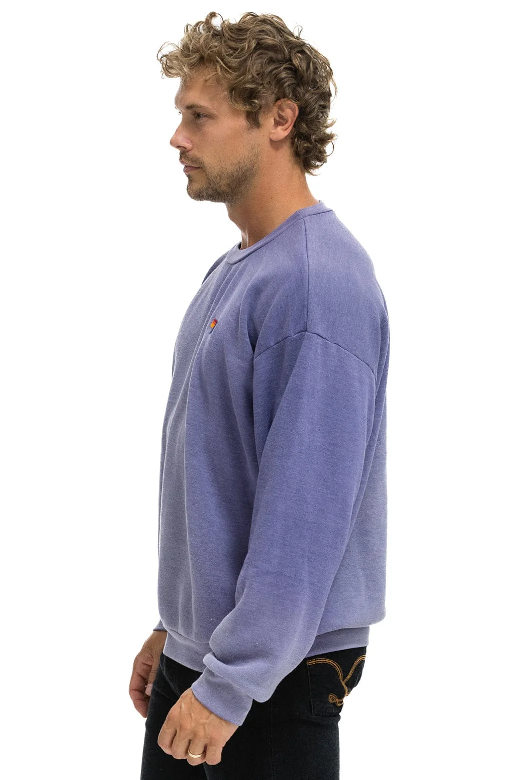 ESSENTIAL RELAXED CREW SWEATSHIRT - FADED GRAPE - Image 4