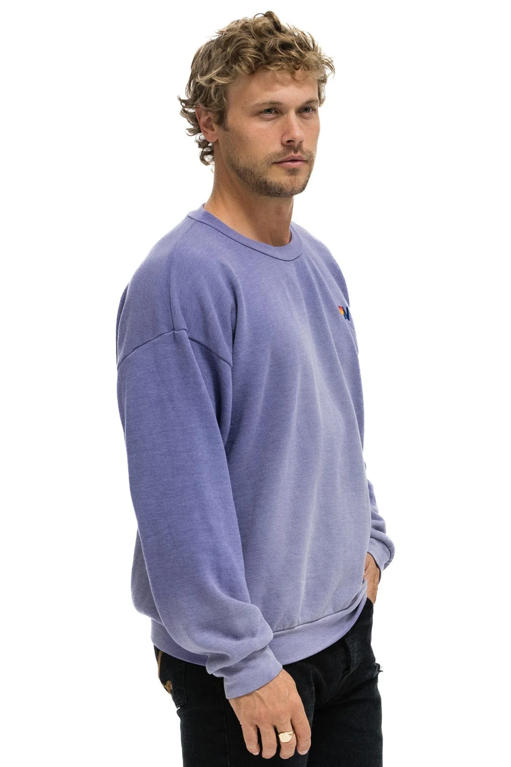 ESSENTIAL RELAXED CREW SWEATSHIRT - FADED GRAPE - Image 6