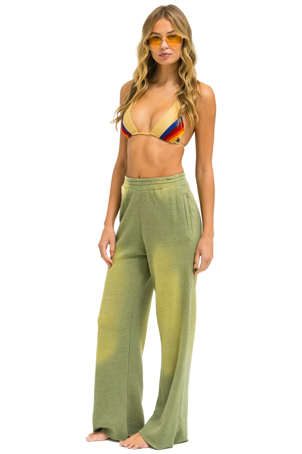 ESSENTIAL WIDE LEG POCKET SWEATPANTS - FADED ARMY - Image 3
