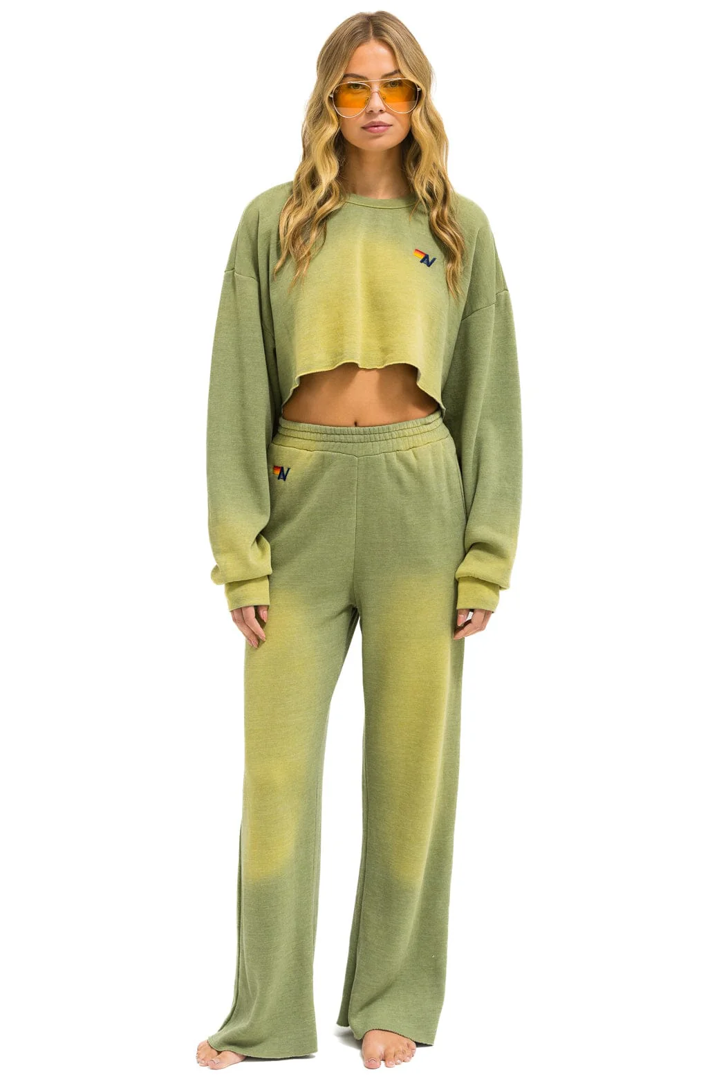 ESSENTIAL WIDE LEG POCKET SWEATPANTS - FADED ARMY - Image 5