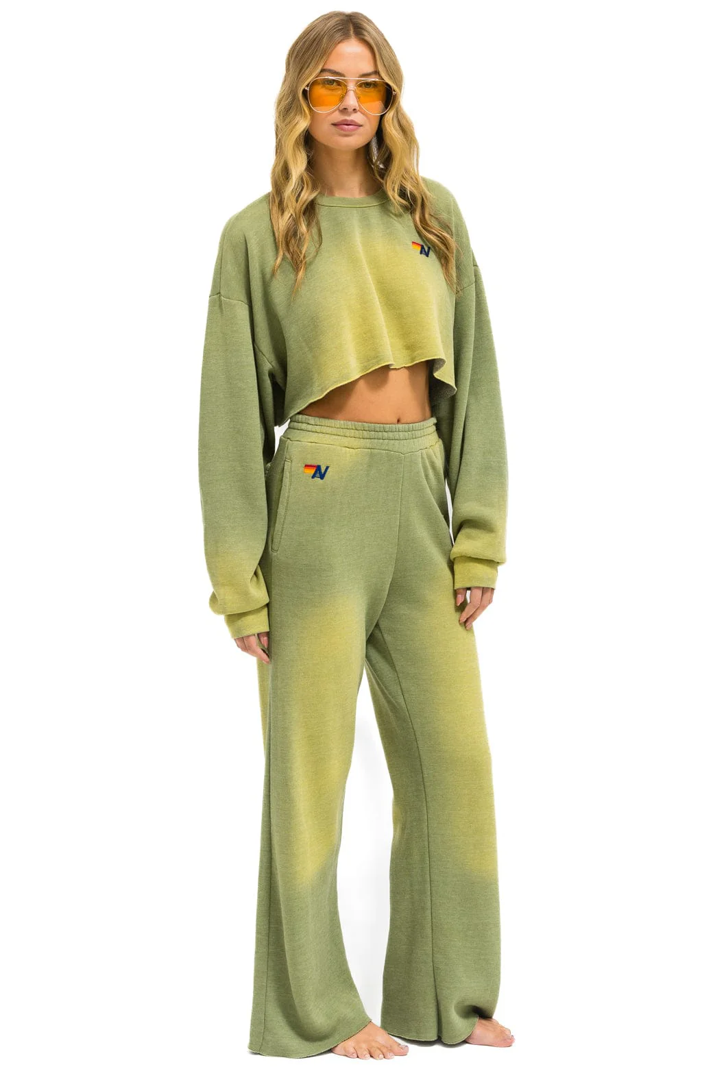 ESSENTIAL WIDE LEG POCKET SWEATPANTS - FADED ARMY - Image 6